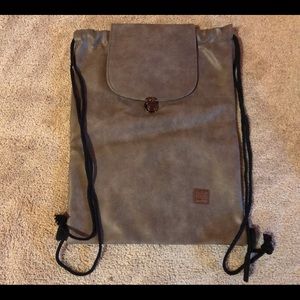 Camel colored Suede Knapsack